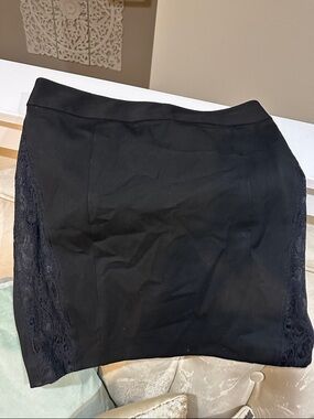 Express Black Mini Skirt with Lace Side Panels